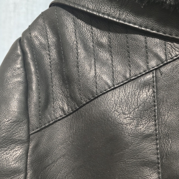 Baccini Black Leather Jacket with Gold Zipper Accents - Picture 13 of 13